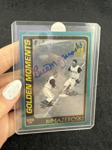 Bill Mazeroski Hand Signed Authentic Autograph: KEY WORDS: INDIAN ARTIFACT ARTIFACTS ARROWHEAD ARROWHEADS NATIVE AMERICAN MISSISSIPPIAN QUAPAW CADDO POTTERY COINS MORGAN DOLLAR PEACE DOLLAR SILVER COINS. All coins have been Sigma tested for