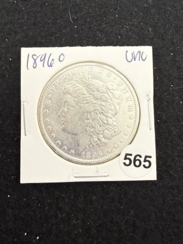 1896 O UNC Morgan Silver Dollar Coin: KEY WORDS: INDIAN ARTIFACT ARTIFACTS ARROWHEAD ARROWHEADS NATIVE AMERICAN MISSISSIPPIAN QUAPAW CADDO POTTERY COINS MORGAN DOLLAR PEACE DOLLAR SILVER COINS. All coins have been Sigma tested for