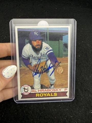 Al Hrabosky Hand Signed Authentic Autograph: KEY WORDS: INDIAN ARTIFACT ARTIFACTS ARROWHEAD ARROWHEADS NATIVE AMERICAN MISSISSIPPIAN QUAPAW CADDO POTTERY COINS MORGAN DOLLAR PEACE DOLLAR SILVER COINS. All coins have been Sigma tested for authent