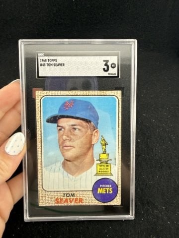 1968 Topps Tom Seaver Baseball Card: KEY WORDS: INDIAN ARTIFACT ARTIFACTS ARROWHEAD ARROWHEADS NATIVE AMERICAN MISSISSIPPIAN QUAPAW CADDO POTTERY COINS MORGAN DOLLAR PEACE DOLLAR SILVER COINS. All coins have been Sigma tested for authent