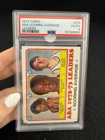 1973 Topps ABA Scoring Average: KEY WORDS: INDIAN ARTIFACT ARTIFACTS ARROWHEAD ARROWHEADS NATIVE AMERICAN MISSISSIPPIAN QUAPAW CADDO POTTERY COINS MORGAN DOLLAR PEACE DOLLAR SILVER COINS. All coins have been Sigma tested for authent