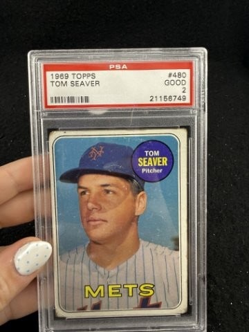 1969 Topps Tom Seaver Baseball Card: KEY WORDS: INDIAN ARTIFACT ARTIFACTS ARROWHEAD ARROWHEADS NATIVE AMERICAN MISSISSIPPIAN QUAPAW CADDO POTTERY COINS MORGAN DOLLAR PEACE DOLLAR SILVER COINS. All coins have been Sigma tested for
