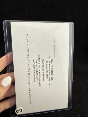 Stan Musial Hand Signed Authentic Autograph - 2