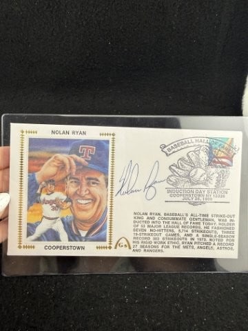 Nolan Ryan Hand Signed Authentic Autograph: KEY WORDS: INDIAN ARTIFACT ARTIFACTS ARROWHEAD ARROWHEADS NATIVE AMERICAN MISSISSIPPIAN QUAPAW CADDO POTTERY COINS MORGAN DOLLAR PEACE DOLLAR SILVER COINS. All coins have been Sigma tested for authent