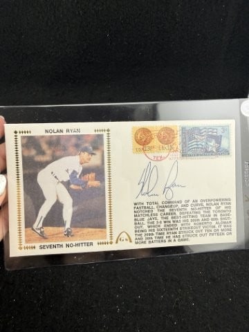 Nolan Ryan Hand Signed Authentic Autograph: KEY WORDS: INDIAN ARTIFACT ARTIFACTS ARROWHEAD ARROWHEADS NATIVE AMERICAN MISSISSIPPIAN QUAPAW CADDO POTTERY COINS MORGAN DOLLAR PEACE DOLLAR SILVER COINS. All coins have been Sigma tested for authent