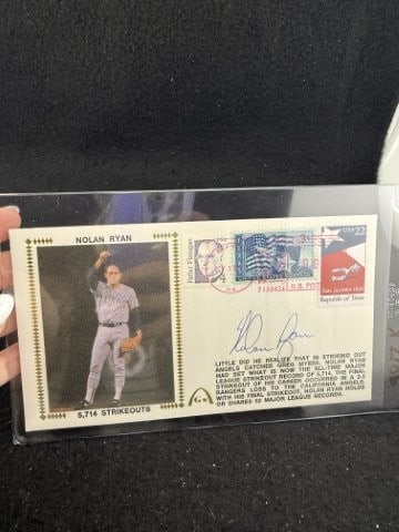 Nolan Ryan Hand Signed Authentic Autograph: KEY WORDS: INDIAN ARTIFACT ARTIFACTS ARROWHEAD ARROWHEADS NATIVE AMERICAN MISSISSIPPIAN QUAPAW CADDO POTTERY COINS MORGAN DOLLAR PEACE DOLLAR SILVER COINS. All coins have been Sigma tested for