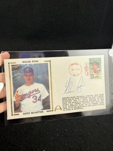 Nolan Ryan Hand Signed Authentic Autograph: KEY WORDS: INDIAN ARTIFACT ARTIFACTS ARROWHEAD ARROWHEADS NATIVE AMERICAN MISSISSIPPIAN QUAPAW CADDO POTTERY COINS MORGAN DOLLAR PEACE DOLLAR SILVER COINS. All coins have been Sigma tested for authent