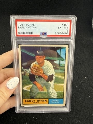 1961 Topps Early Wynn Baseball Card: KEY WORDS: INDIAN ARTIFACT ARTIFACTS ARROWHEAD ARROWHEADS NATIVE AMERICAN MISSISSIPPIAN QUAPAW CADDO POTTERY COINS MORGAN DOLLAR PEACE DOLLAR SILVER COINS. All coins have been Sigma tested for