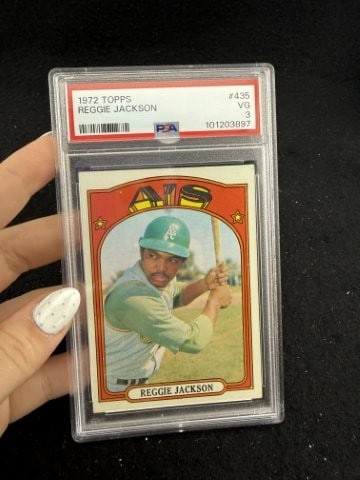 1972 Topps Reggie Jackson Baseball Card: KEY WORDS: INDIAN ARTIFACT ARTIFACTS ARROWHEAD ARROWHEADS NATIVE AMERICAN MISSISSIPPIAN QUAPAW CADDO POTTERY COINS MORGAN DOLLAR PEACE DOLLAR SILVER COINS. All coins have been Sigma tested for