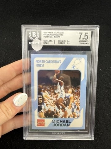1989-90 North Carolina Collection Michael Jordan: KEY WORDS: INDIAN ARTIFACT ARTIFACTS ARROWHEAD ARROWHEADS NATIVE AMERICAN MISSISSIPPIAN QUAPAW CADDO POTTERY COINS MORGAN DOLLAR PEACE DOLLAR SILVER COINS. All coins have been Sigma tested for