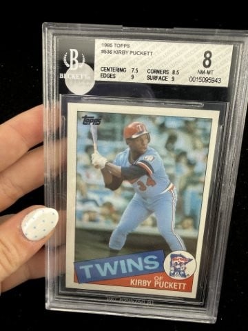 1985 Topps Kirby Puckett Baseball Card: KEY WORDS: INDIAN ARTIFACT ARTIFACTS ARROWHEAD ARROWHEADS NATIVE AMERICAN MISSISSIPPIAN QUAPAW CADDO POTTERY COINS MORGAN DOLLAR PEACE DOLLAR SILVER COINS. All coins have been Sigma tested for