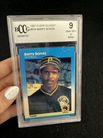 1987 Fleer Glossy Barry Bonds Baseball Card: KEY WORDS: INDIAN ARTIFACT ARTIFACTS ARROWHEAD ARROWHEADS NATIVE AMERICAN MISSISSIPPIAN QUAPAW CADDO POTTERY COINS MORGAN DOLLAR PEACE DOLLAR SILVER COINS. All coins have been Sigma tested for