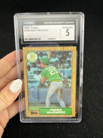 1987 Topps Mark McGwire Baseball Card: KEY WORDS: INDIAN ARTIFACT ARTIFACTS ARROWHEAD ARROWHEADS NATIVE AMERICAN MISSISSIPPIAN QUAPAW CADDO POTTERY COINS MORGAN DOLLAR PEACE DOLLAR SILVER COINS. All coins have been Sigma tested for