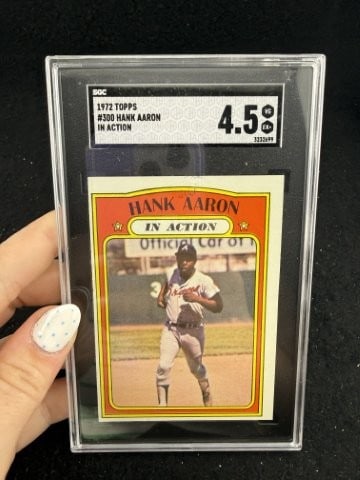 1972 Topps Hank Aaron Baseball Card: KEY WORDS: INDIAN ARTIFACT ARTIFACTS ARROWHEAD ARROWHEADS NATIVE AMERICAN MISSISSIPPIAN QUAPAW CADDO POTTERY COINS MORGAN DOLLAR PEACE DOLLAR SILVER COINS. All coins have been Sigma tested for