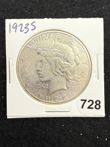 1923 S Peace Silver Dollar Coin: KEY WORDS: INDIAN ARTIFACT ARTIFACTS ARROWHEAD ARROWHEADS NATIVE AMERICAN MISSISSIPPIAN QUAPAW CADDO POTTERY COINS MORGAN DOLLAR PEACE DOLLAR SILVER COINS. All coins have been Sigma tested for