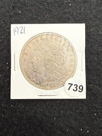 1921 Morgan Silver Dollar Coin: KEY WORDS: INDIAN ARTIFACT ARTIFACTS ARROWHEAD ARROWHEADS NATIVE AMERICAN MISSISSIPPIAN QUAPAW CADDO POTTERY COINS MORGAN DOLLAR PEACE DOLLAR SILVER COINS. All coins have been Sigma tested for