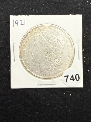 1921 Morgan Silver Dollar Coin: KEY WORDS: INDIAN ARTIFACT ARTIFACTS ARROWHEAD ARROWHEADS NATIVE AMERICAN MISSISSIPPIAN QUAPAW CADDO POTTERY COINS MORGAN DOLLAR PEACE DOLLAR SILVER COINS. All coins have been Sigma tested for