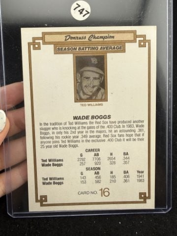 Wade Boggs Hand Signed Authentic Autograph - 2