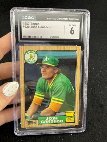 1987 Topps Jose Canseco Baseball Card: KEY WORDS: INDIAN ARTIFACT ARTIFACTS ARROWHEAD ARROWHEADS NATIVE AMERICAN MISSISSIPPIAN QUAPAW CADDO POTTERY COINS MORGAN DOLLAR PEACE DOLLAR SILVER COINS. All coins have been Sigma tested for