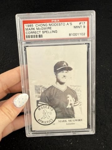 1985 Chong Modesto A's Mark McGwire Baseball Card: KEY WORDS: INDIAN ARTIFACT ARTIFACTS ARROWHEAD ARROWHEADS NATIVE AMERICAN MISSISSIPPIAN QUAPAW CADDO POTTERY COINS MORGAN DOLLAR PEACE DOLLAR SILVER COINS. All coins have been Sigma tested for authent