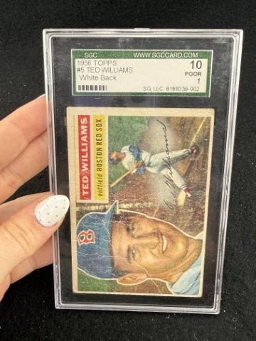 1956 Topps Ted Williams Baseball Card: KEY WORDS: INDIAN ARTIFACT ARTIFACTS ARROWHEAD ARROWHEADS NATIVE AMERICAN MISSISSIPPIAN QUAPAW CADDO POTTERY COINS MORGAN DOLLAR PEACE DOLLAR SILVER COINS. All coins have been Sigma tested for
