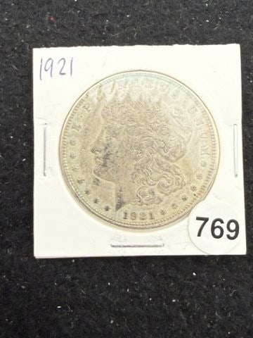1921 Morgan Silver Dollar Coin: KEY WORDS: INDIAN ARTIFACT ARTIFACTS ARROWHEAD ARROWHEADS NATIVE AMERICAN MISSISSIPPIAN QUAPAW CADDO POTTERY COINS MORGAN DOLLAR PEACE DOLLAR SILVER COINS. All coins have been Sigma tested for