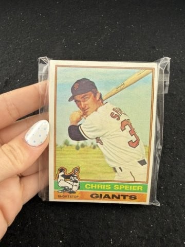 Group of 1976 Topps Baseball Cards: KEY WORDS: INDIAN ARTIFACT ARTIFACTS ARROWHEAD ARROWHEADS NATIVE AMERICAN MISSISSIPPIAN QUAPAW CADDO POTTERY COINS MORGAN DOLLAR PEACE DOLLAR SILVER COINS. All coins have been Sigma tested for