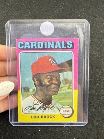 1975 Topps Lou Brock Baseball Card: KEY WORDS: INDIAN ARTIFACT ARTIFACTS ARROWHEAD ARROWHEADS NATIVE AMERICAN MISSISSIPPIAN QUAPAW CADDO POTTERY COINS MORGAN DOLLAR PEACE DOLLAR SILVER COINS. All coins have been Sigma tested for