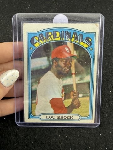 1972 Topps Lou Brock Baseball Card: KEY WORDS: INDIAN ARTIFACT ARTIFACTS ARROWHEAD ARROWHEADS NATIVE AMERICAN MISSISSIPPIAN QUAPAW CADDO POTTERY COINS MORGAN DOLLAR PEACE DOLLAR SILVER COINS. All coins have been Sigma tested for