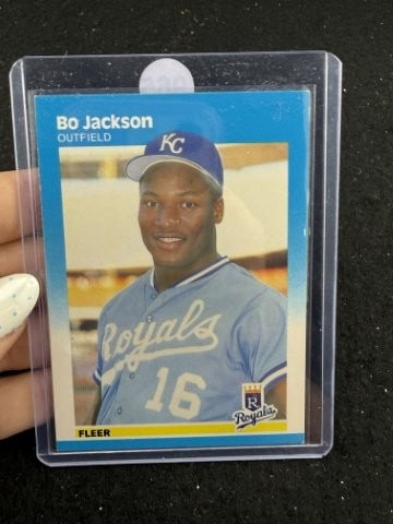 1987 Fleer Bo Jackson Baseball Card: KEY WORDS: INDIAN ARTIFACT ARTIFACTS ARROWHEAD ARROWHEADS NATIVE AMERICAN MISSISSIPPIAN QUAPAW CADDO POTTERY COINS MORGAN DOLLAR PEACE DOLLAR SILVER COINS. All coins have been Sigma tested for