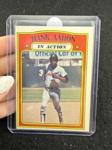 Hank Aaron Baseball Card: KEY WORDS: INDIAN ARTIFACT ARTIFACTS ARROWHEAD ARROWHEADS NATIVE AMERICAN MISSISSIPPIAN QUAPAW CADDO POTTERY COINS MORGAN DOLLAR PEACE DOLLAR SILVER COINS. All coins have been Sigma tested for