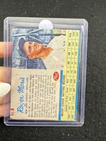Roger Maris Baseball Card: KEY WORDS: INDIAN ARTIFACT ARTIFACTS ARROWHEAD ARROWHEADS NATIVE AMERICAN MISSISSIPPIAN QUAPAW CADDO POTTERY COINS MORGAN DOLLAR PEACE DOLLAR SILVER COINS. All coins have been Sigma tested for