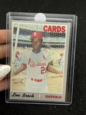 1970 Topps Lou Brock Baseball Card: KEY WORDS: INDIAN ARTIFACT ARTIFACTS ARROWHEAD ARROWHEADS NATIVE AMERICAN MISSISSIPPIAN QUAPAW CADDO POTTERY COINS MORGAN DOLLAR PEACE DOLLAR SILVER COINS. All coins have been Sigma tested for
