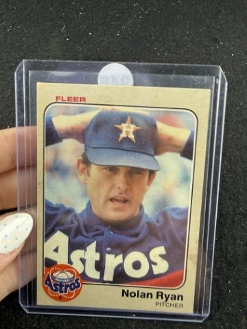 1983 Fleer Nolan Ryan Baseball Card: KEY WORDS: INDIAN ARTIFACT ARTIFACTS ARROWHEAD ARROWHEADS NATIVE AMERICAN MISSISSIPPIAN QUAPAW CADDO POTTERY COINS MORGAN DOLLAR PEACE DOLLAR SILVER COINS. All coins have been Sigma tested for