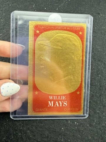 Willie Mays Baseball Card: KEY WORDS: INDIAN ARTIFACT ARTIFACTS ARROWHEAD ARROWHEADS NATIVE AMERICAN MISSISSIPPIAN QUAPAW CADDO POTTERY COINS MORGAN DOLLAR PEACE DOLLAR SILVER COINS. All coins have been Sigma tested for