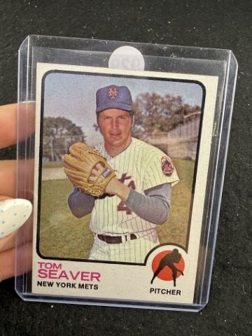 1973 Topps Tom Seaver Baseball Card: KEY WORDS: INDIAN ARTIFACT ARTIFACTS ARROWHEAD ARROWHEADS NATIVE AMERICAN MISSISSIPPIAN QUAPAW CADDO POTTERY COINS MORGAN DOLLAR PEACE DOLLAR SILVER COINS. All coins have been Sigma tested for