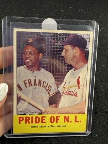 Willie Mays & Stan Musial Baseball Card: KEY WORDS: INDIAN ARTIFACT ARTIFACTS ARROWHEAD ARROWHEADS NATIVE AMERICAN MISSISSIPPIAN QUAPAW CADDO POTTERY COINS MORGAN DOLLAR PEACE DOLLAR SILVER COINS. All coins have been Sigma tested for