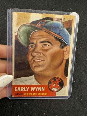 Early Wynn Baseball Card: KEY WORDS: INDIAN ARTIFACT ARTIFACTS ARROWHEAD ARROWHEADS NATIVE AMERICAN MISSISSIPPIAN QUAPAW CADDO POTTERY COINS MORGAN DOLLAR PEACE DOLLAR SILVER COINS. All coins have been Sigma tested for