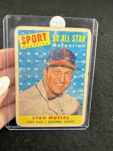 Stan Musial Baseball Card: KEY WORDS: INDIAN ARTIFACT ARTIFACTS ARROWHEAD ARROWHEADS NATIVE AMERICAN MISSISSIPPIAN QUAPAW CADDO POTTERY COINS MORGAN DOLLAR PEACE DOLLAR SILVER COINS. All coins have been Sigma tested for