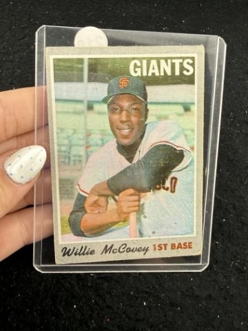 1970 Topps Willie McCovey Baseball Card: KEY WORDS: INDIAN ARTIFACT ARTIFACTS ARROWHEAD ARROWHEADS NATIVE AMERICAN MISSISSIPPIAN QUAPAW CADDO POTTERY COINS MORGAN DOLLAR PEACE DOLLAR SILVER COINS. All coins have been Sigma tested for authent