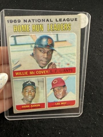 1969 National Home Run Leaders Baseball Card: KEY WORDS: INDIAN ARTIFACT ARTIFACTS ARROWHEAD ARROWHEADS NATIVE AMERICAN MISSISSIPPIAN QUAPAW CADDO POTTERY COINS MORGAN DOLLAR PEACE DOLLAR SILVER COINS. All coins have been Sigma tested for authent