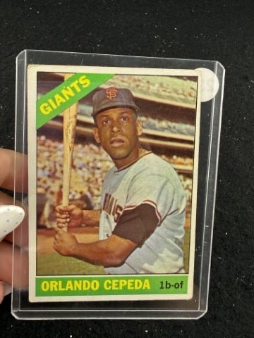 1966 Topps Orlando Cepeda Baseball Card: KEY WORDS: INDIAN ARTIFACT ARTIFACTS ARROWHEAD ARROWHEADS NATIVE AMERICAN MISSISSIPPIAN QUAPAW CADDO POTTERY COINS MORGAN DOLLAR PEACE DOLLAR SILVER COINS. All coins have been Sigma tested for