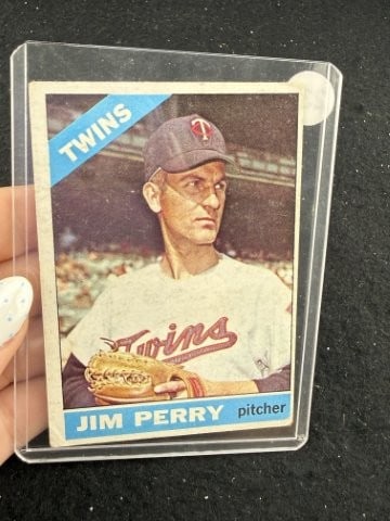 1966 Topps Jim Perry Baseball Card: KEY WORDS: INDIAN ARTIFACT ARTIFACTS ARROWHEAD ARROWHEADS NATIVE AMERICAN MISSISSIPPIAN QUAPAW CADDO POTTERY COINS MORGAN DOLLAR PEACE DOLLAR SILVER COINS. All coins have been Sigma tested for