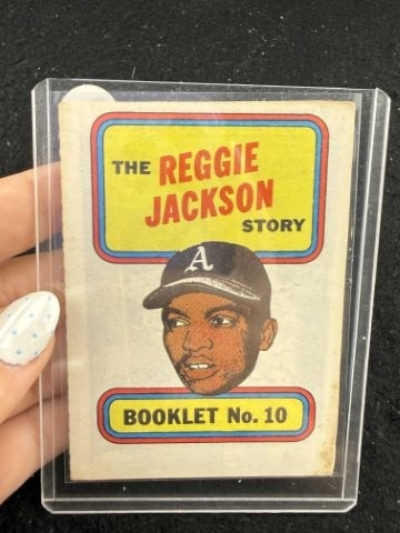Reggie Jackson Story Booklet Baseball Card: KEY WORDS: INDIAN ARTIFACT ARTIFACTS ARROWHEAD ARROWHEADS NATIVE AMERICAN MISSISSIPPIAN QUAPAW CADDO POTTERY COINS MORGAN DOLLAR PEACE DOLLAR SILVER COINS. All coins have been Sigma tested for