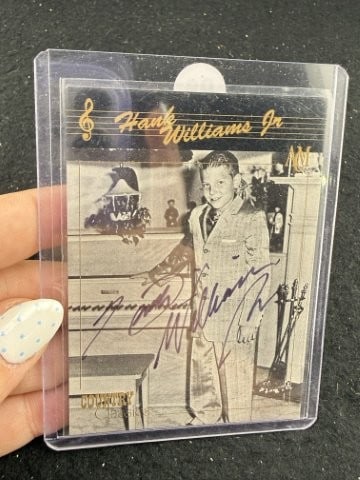 Hank Williams Jr. Hand Signed Authentic Autograph: KEY WORDS: INDIAN ARTIFACT ARTIFACTS ARROWHEAD ARROWHEADS NATIVE AMERICAN MISSISSIPPIAN QUAPAW CADDO POTTERY COINS MORGAN DOLLAR PEACE DOLLAR SILVER COINS. All coins have been Sigma tested for authent