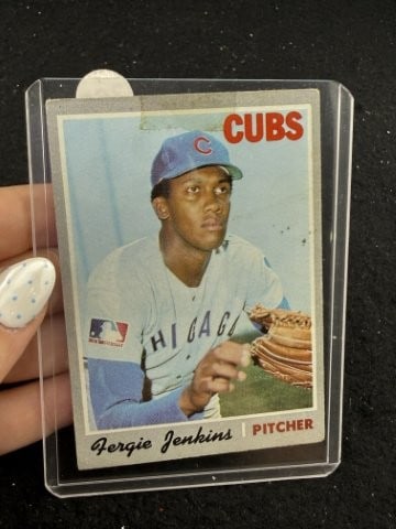 1970 Topps Fergie Jenkins Baseball Card: KEY WORDS: INDIAN ARTIFACT ARTIFACTS ARROWHEAD ARROWHEADS NATIVE AMERICAN MISSISSIPPIAN QUAPAW CADDO POTTERY COINS MORGAN DOLLAR PEACE DOLLAR SILVER COINS. All coins have been Sigma tested for