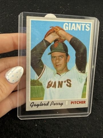 1970 Topps Gaylord Perry Baseball Card: KEY WORDS: INDIAN ARTIFACT ARTIFACTS ARROWHEAD ARROWHEADS NATIVE AMERICAN MISSISSIPPIAN QUAPAW CADDO POTTERY COINS MORGAN DOLLAR PEACE DOLLAR SILVER COINS. All coins have been Sigma tested for