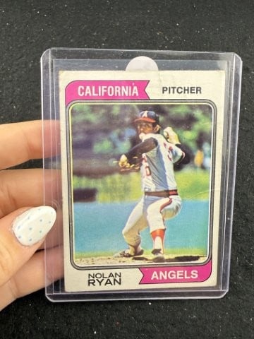 1974 Topps Nolan Ryan Baseball Card: KEY WORDS: INDIAN ARTIFACT ARTIFACTS ARROWHEAD ARROWHEADS NATIVE AMERICAN MISSISSIPPIAN QUAPAW CADDO POTTERY COINS MORGAN DOLLAR PEACE DOLLAR SILVER COINS. All coins have been Sigma tested for