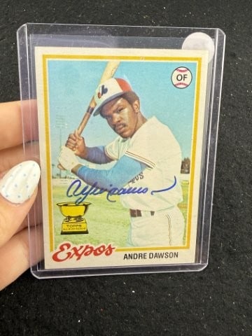 Andre Dawson Hand Signed Authentic Autograph: KEY WORDS: INDIAN ARTIFACT ARTIFACTS ARROWHEAD ARROWHEADS NATIVE AMERICAN MISSISSIPPIAN QUAPAW CADDO POTTERY COINS MORGAN DOLLAR PEACE DOLLAR SILVER COINS. All coins have been Sigma tested for