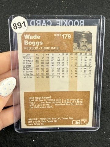 Wade Boggs Hand Signed Authentic Autograph - 2